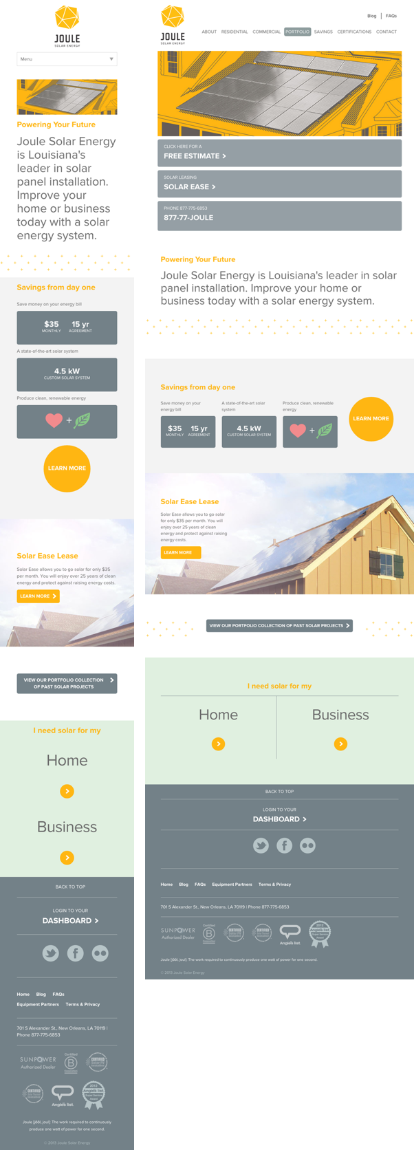 Homepage on Mobile & Tablet